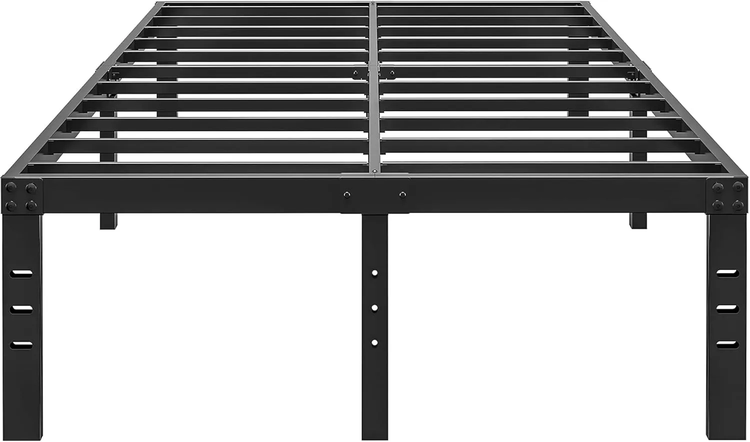 16 Inch Full Size Bed Frame - No Box Spring Needed Heavy Duty Black Metal Platform Mattress Foundation, Non-Slip Noise Free Easy Assembly Steel Slats Bedframes with Cleance Storage