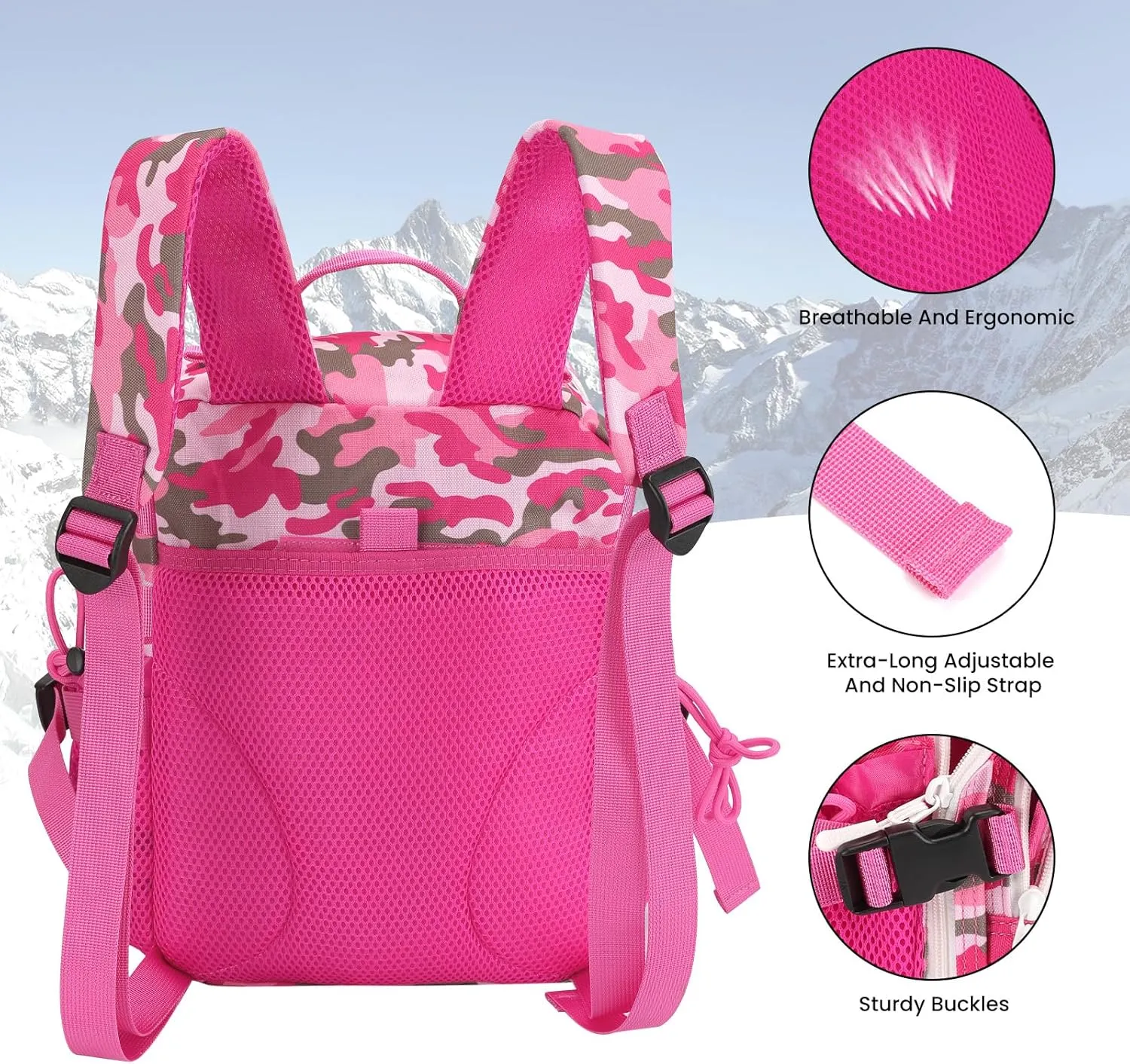 9L Mini Tactical Backpack for Men Women,Small Military Tactical Backpack for Sport,Gym,Hiking,Travel,CampingPink Camo