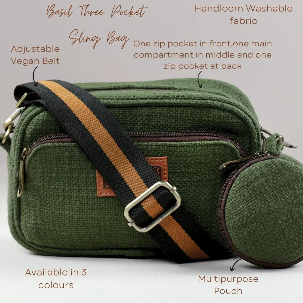Basil Three Pocket Sling Bag