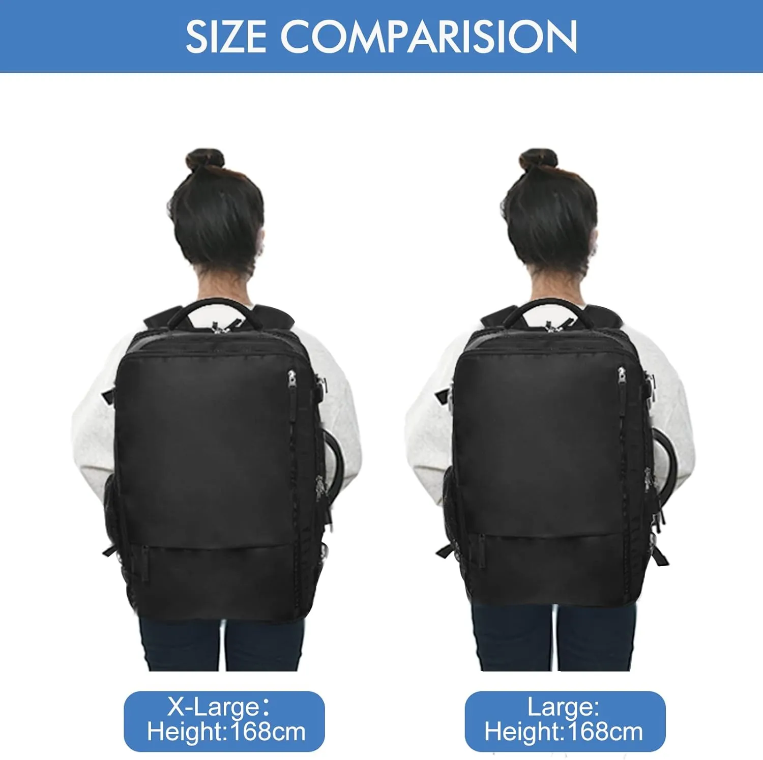 Beraliy Travel Backpack for Men Women, Carry On Backpack, 16 Inch Laptop Backpack, Waterproof Hiking Backpack, Casual Outdoor Daypack College Bag, Black