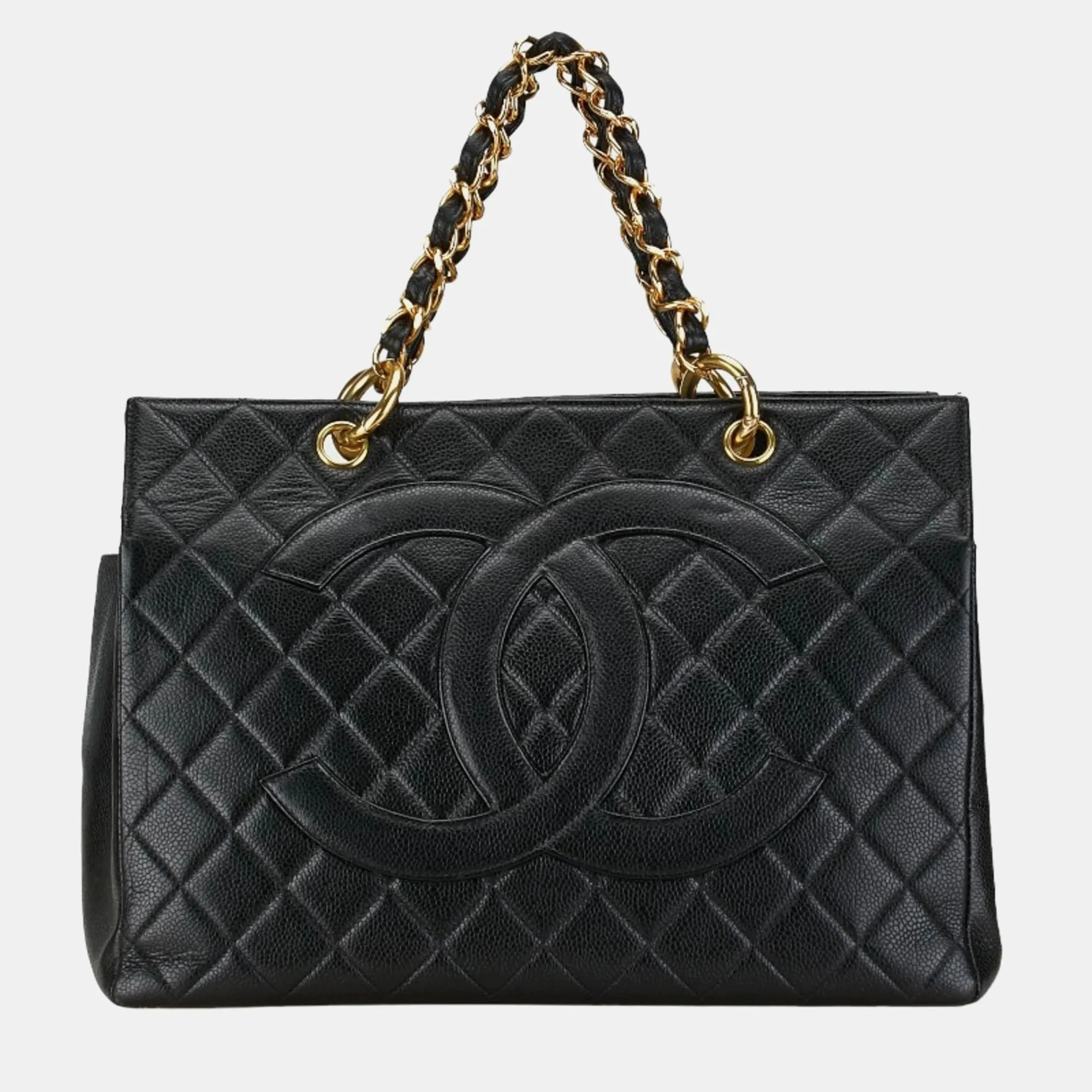 Black Quilted Leather GST Tote Bag