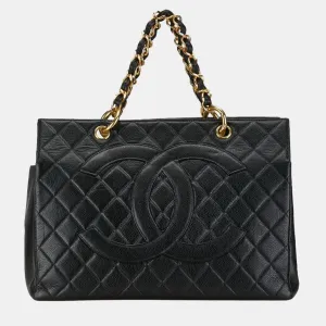 Black Quilted Leather GST Tote Bag