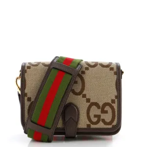 Buckle Messenger Bag Jumbo GG Canvas Small