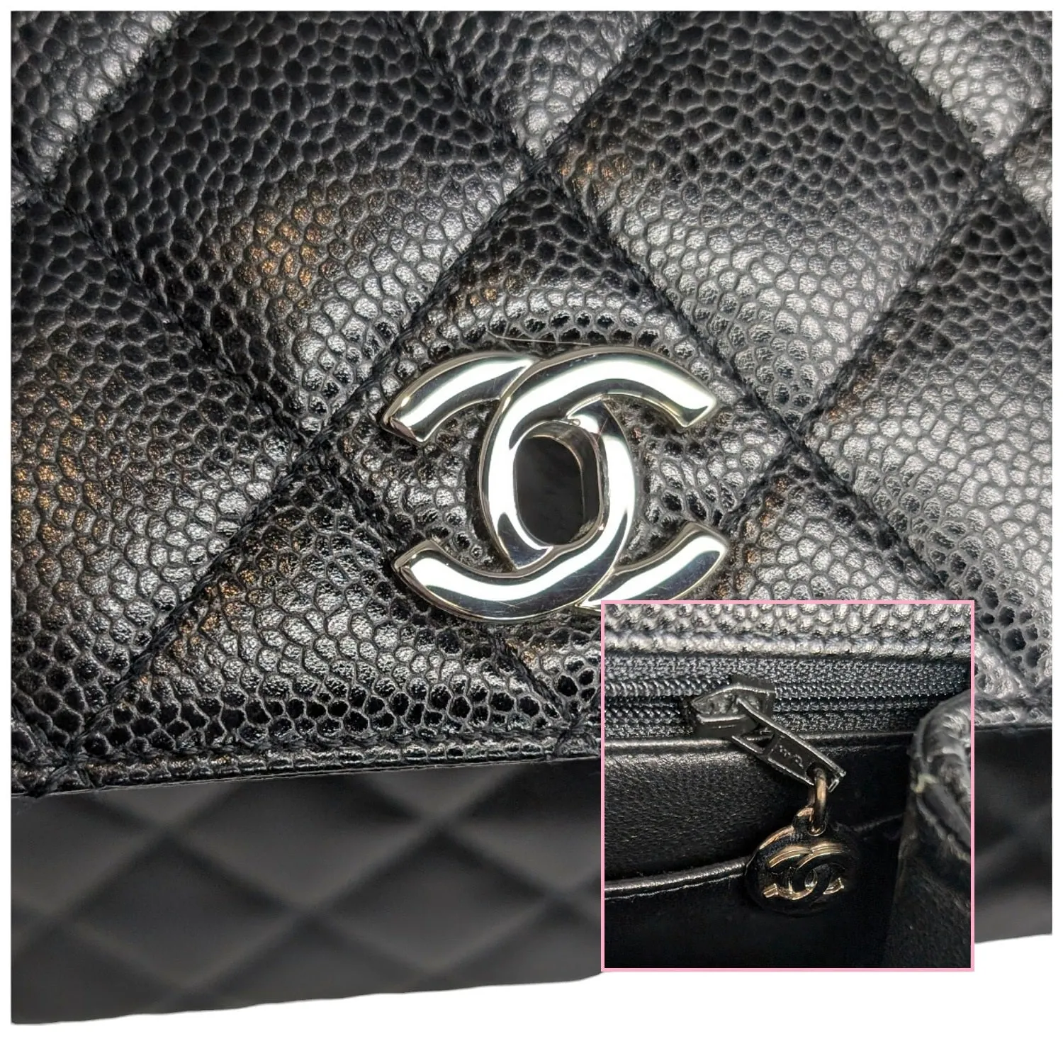 Chanel 90s Caviar Quilted Kelly Top Handle Bag
