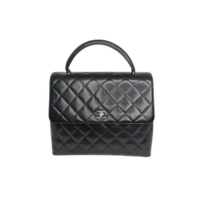 Chanel 90s Caviar Quilted Kelly Top Handle Bag