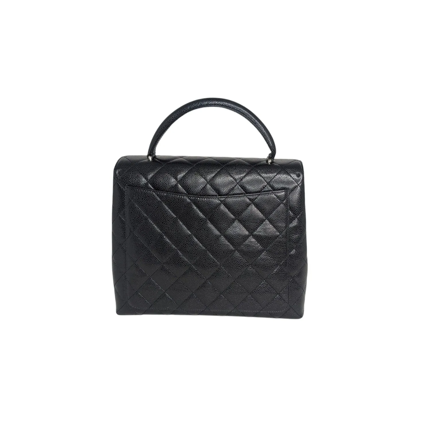 Chanel 90s Caviar Quilted Kelly Top Handle Bag