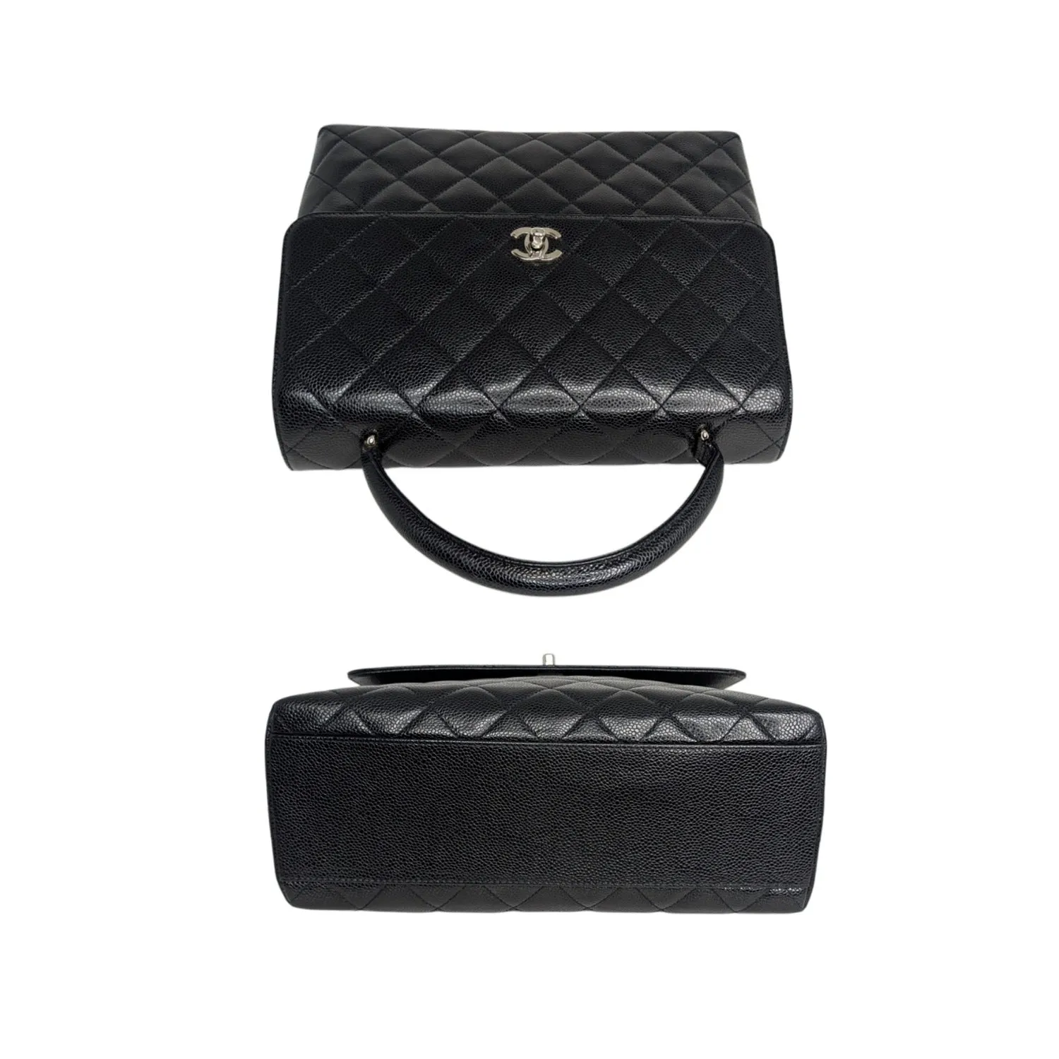 Chanel 90s Caviar Quilted Kelly Top Handle Bag