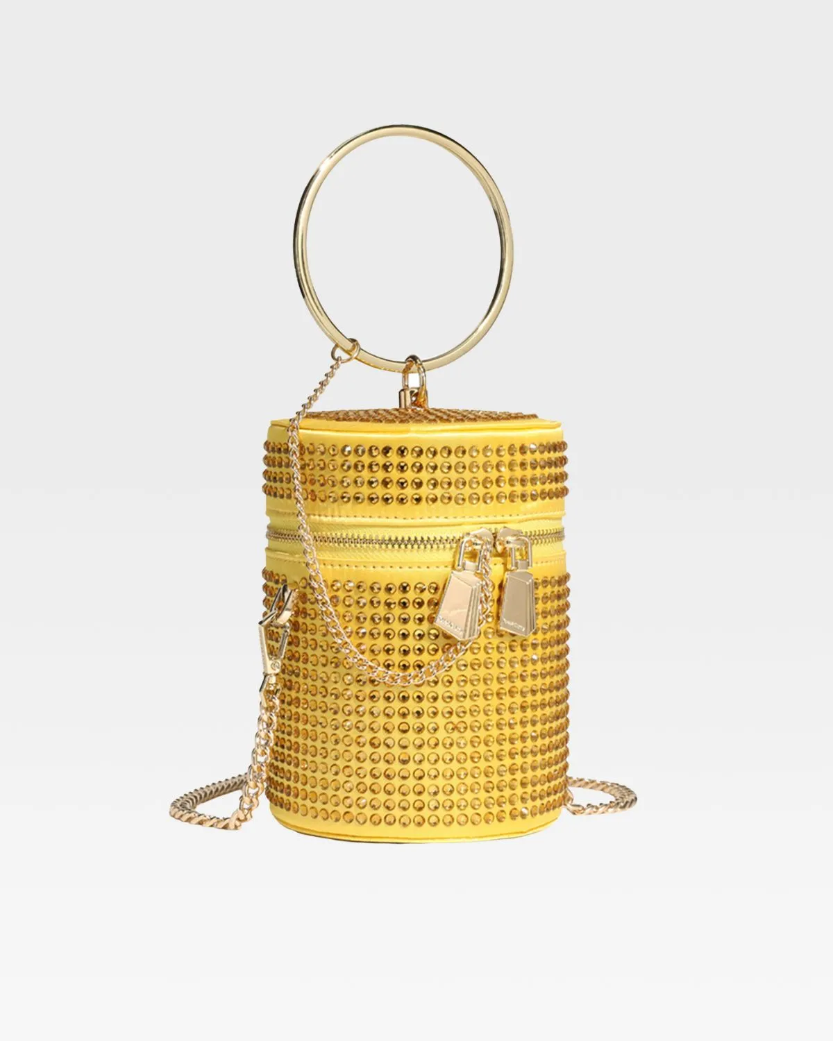 Crystal Mini Barrel Bag in Gold