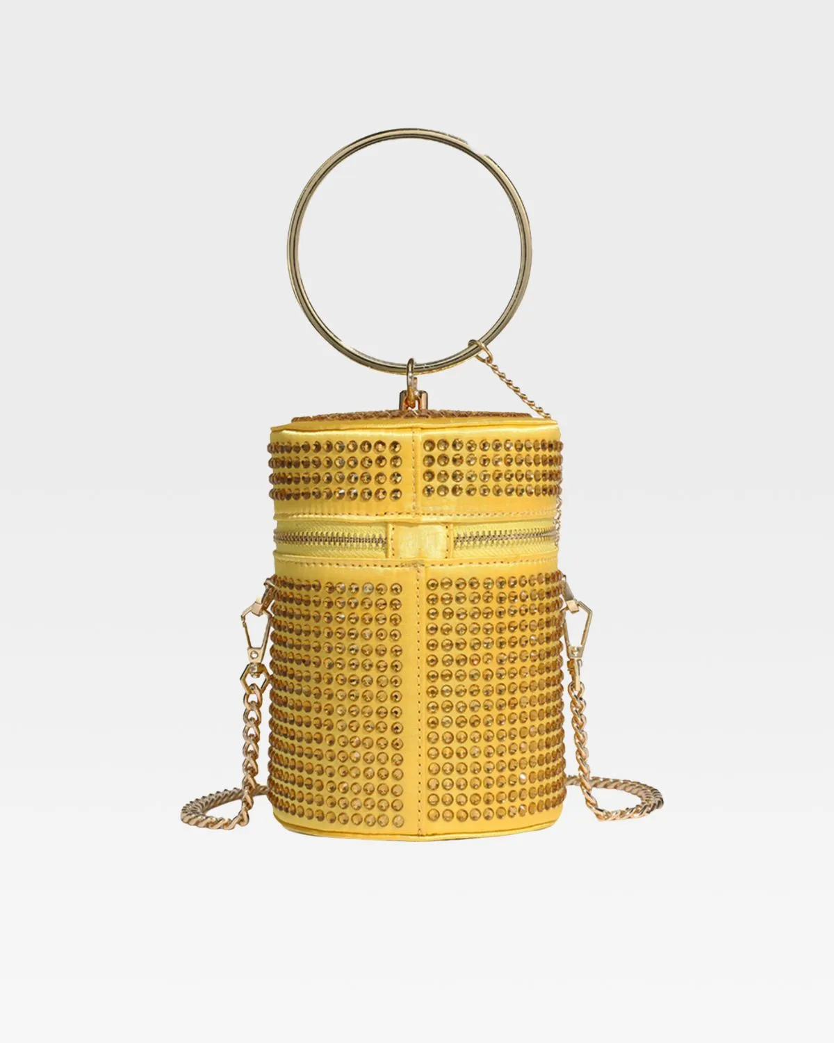 Crystal Mini Barrel Bag in Gold