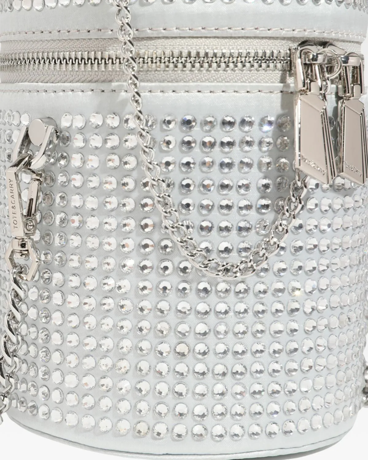 Crystal Mini Barrel Bag in Silver