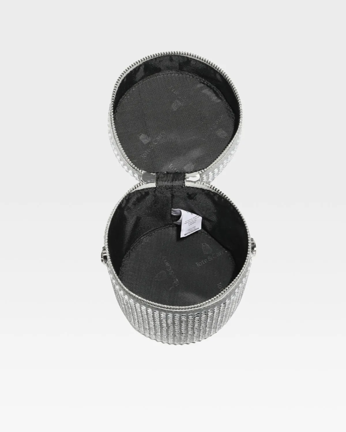 Crystal Mini Barrel Bag in Silver