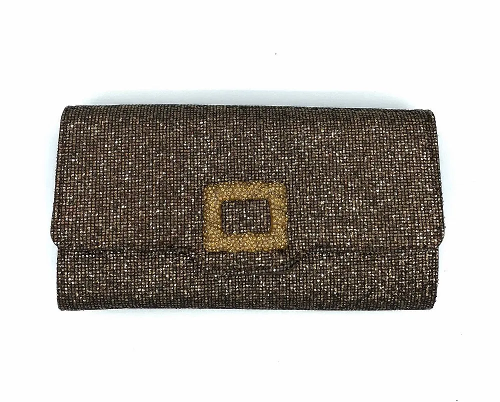 Crystale rectangular glitter evening clutch