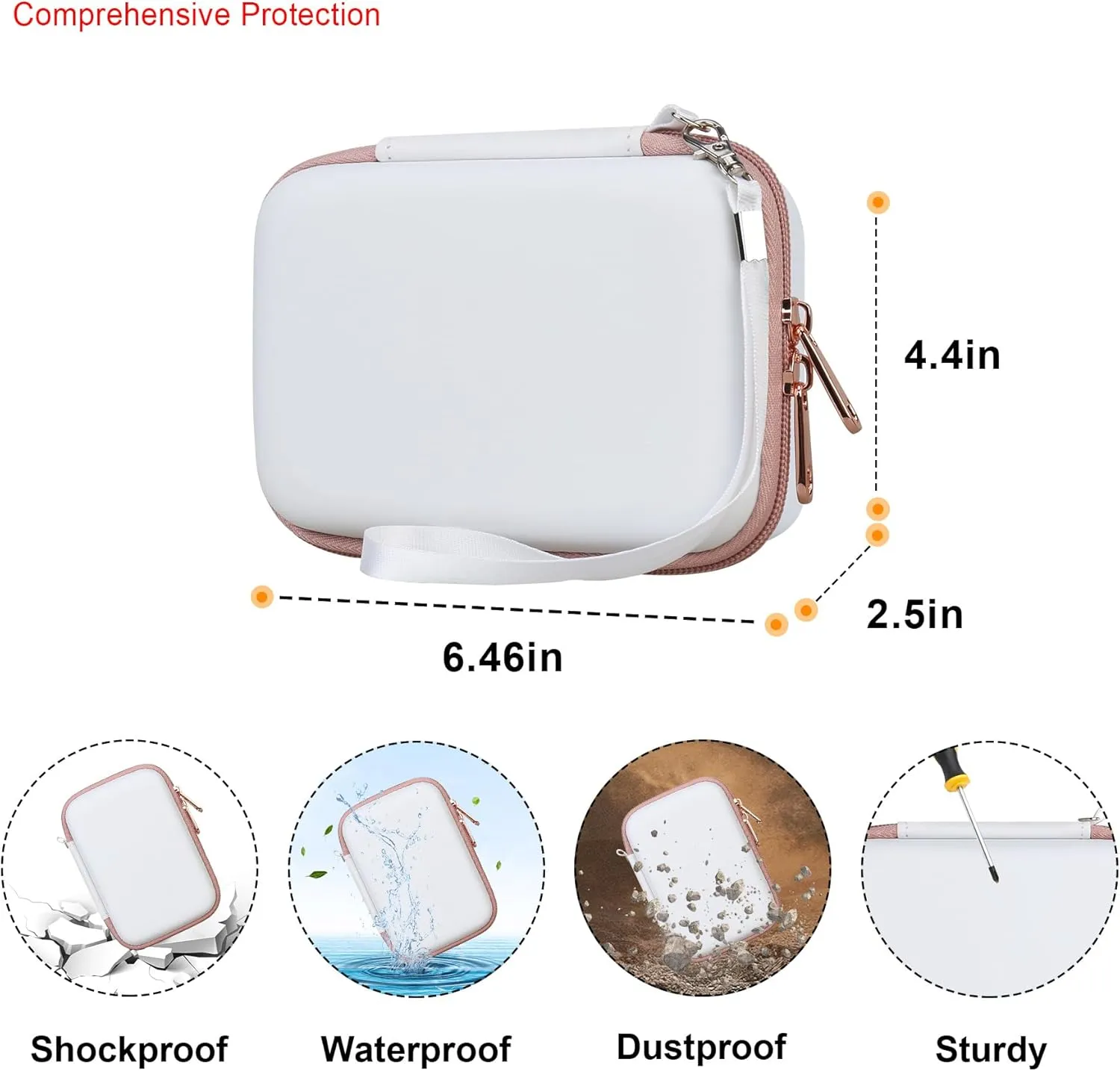 Elonbo Carrying Case for ORGBRO X1 Label Maker Machine, Portable Bluetooth Label Printer Storage Holder, Wireless Built-in Cutter Small Label Makers Handheld Sticker Maker Travel Bag, White