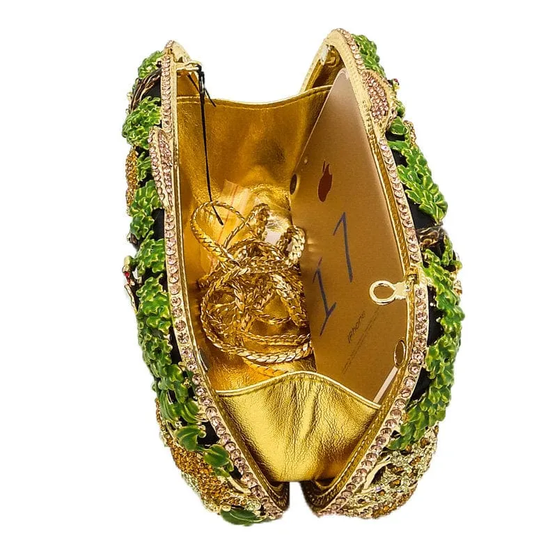 Fancy Crystal Animal Jungle Clutch Bag