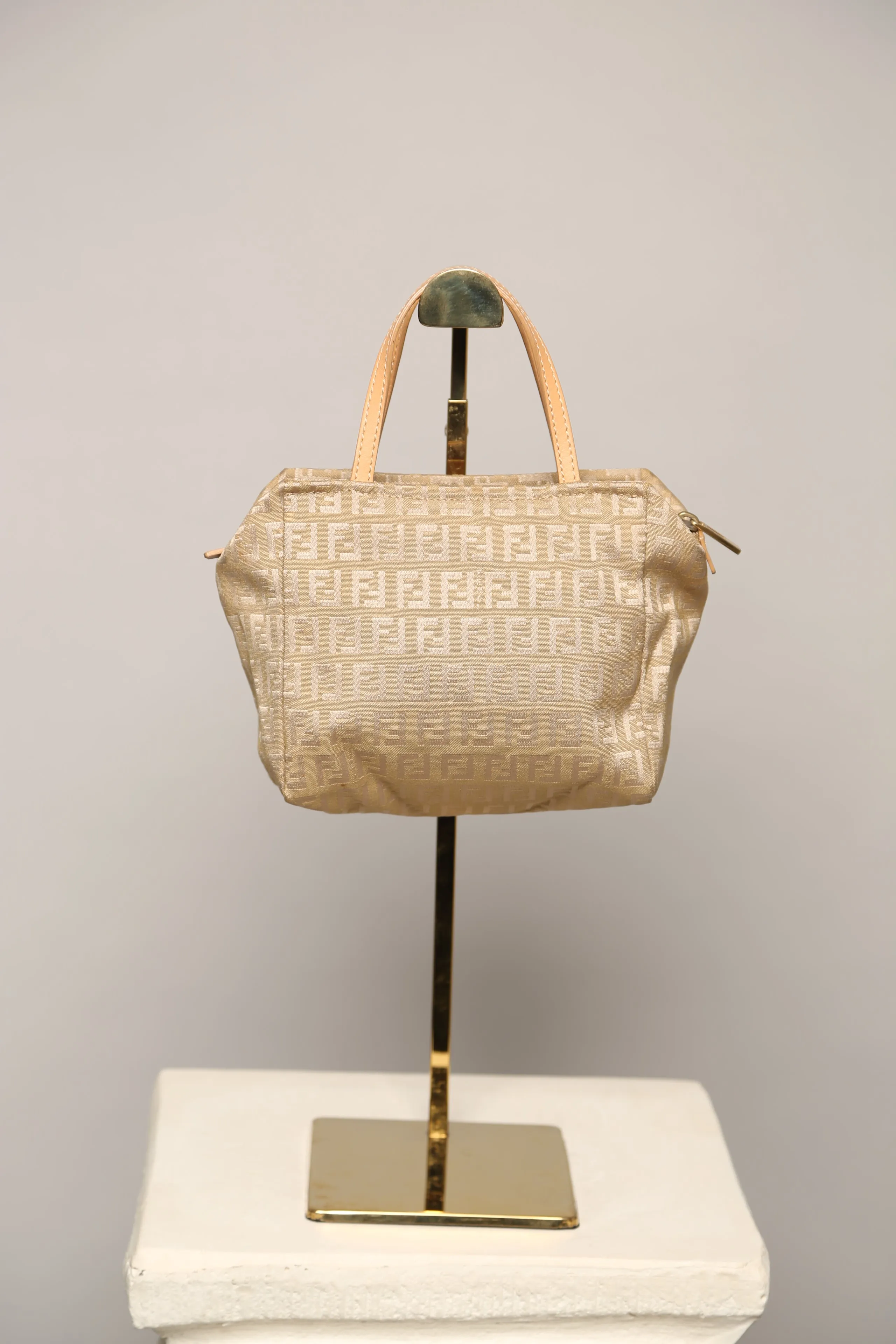 FENDI Canvas Top Handle Bag