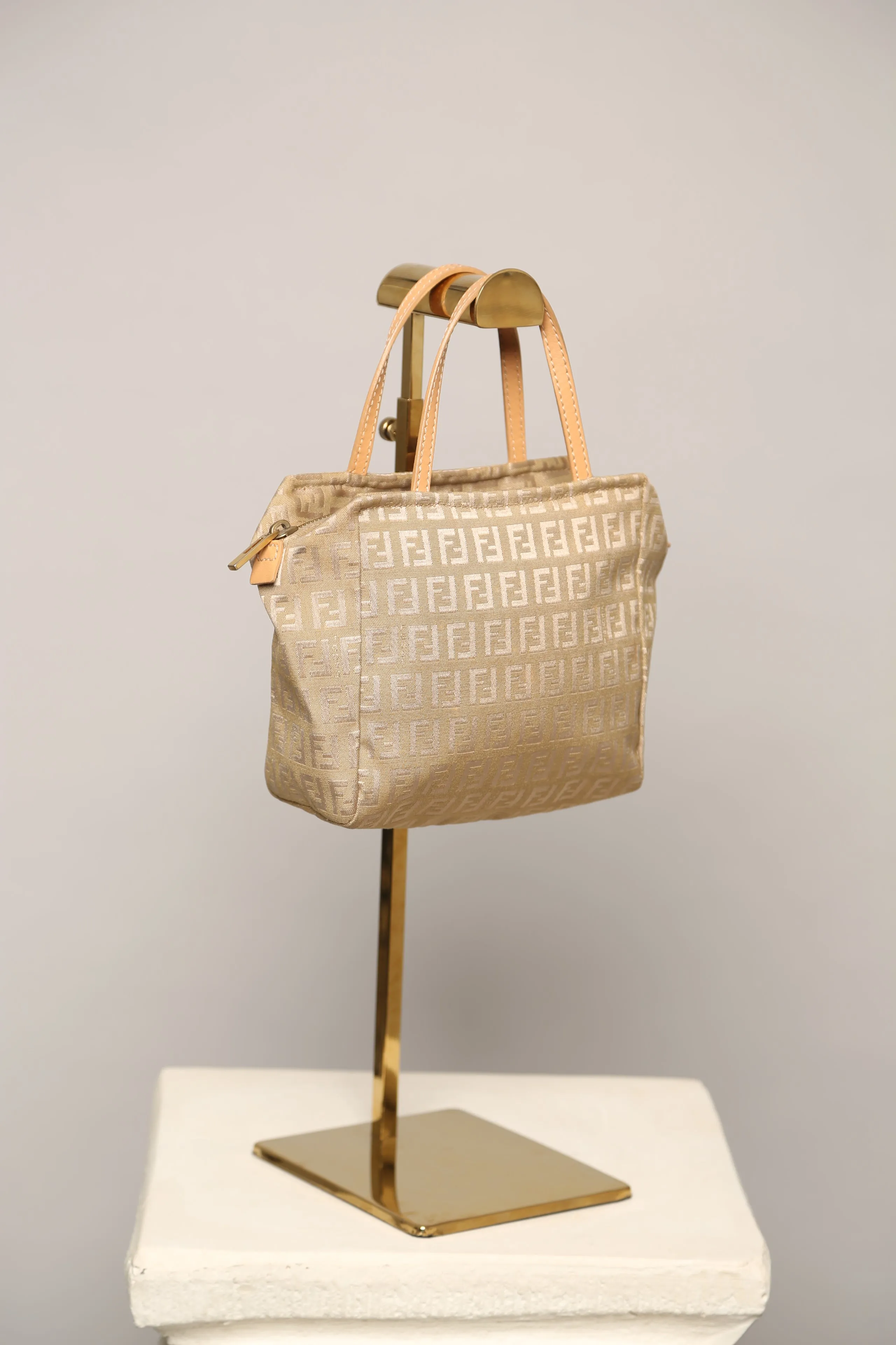 FENDI Canvas Top Handle Bag
