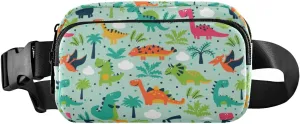 Funny Dinosaurs Fanny Pack for Men Women,Crossbody Waist Bag Pack with Adjustable Strap Mini Belt Bag for Running Cycling