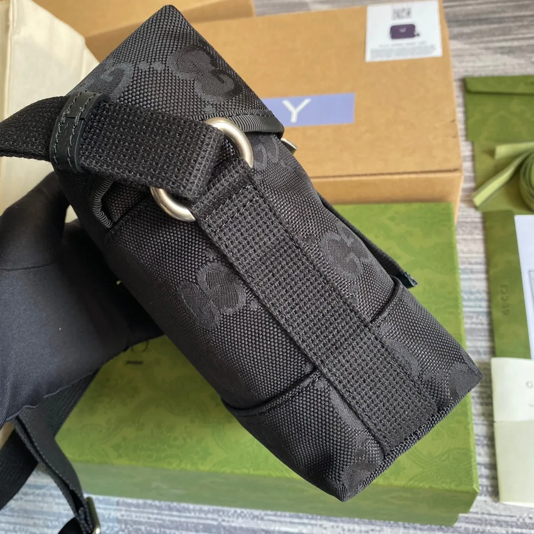 gg Off The Grid Messenger Bag Black gg ECONYL® For Men  7.3in/18.5cm gg 643858 H9HKN
