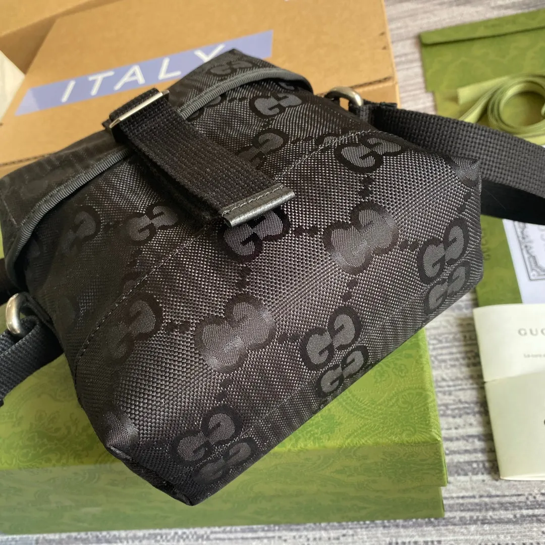 gg Off The Grid Messenger Bag Black gg ECONYL® For Men  7.3in/18.5cm gg 643858 H9HKN