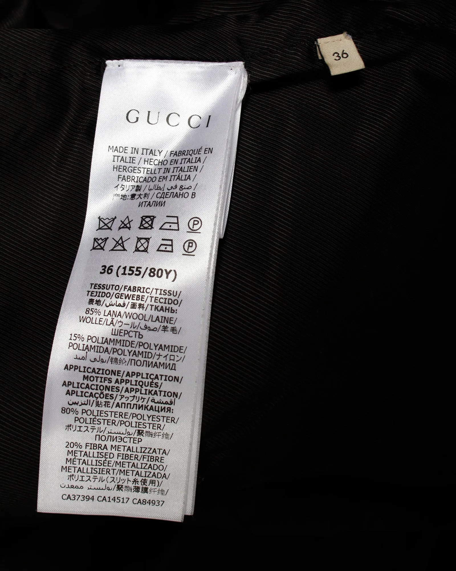 Gucci Glitter Double-Breasted Blazer Jacket in Black Viscose