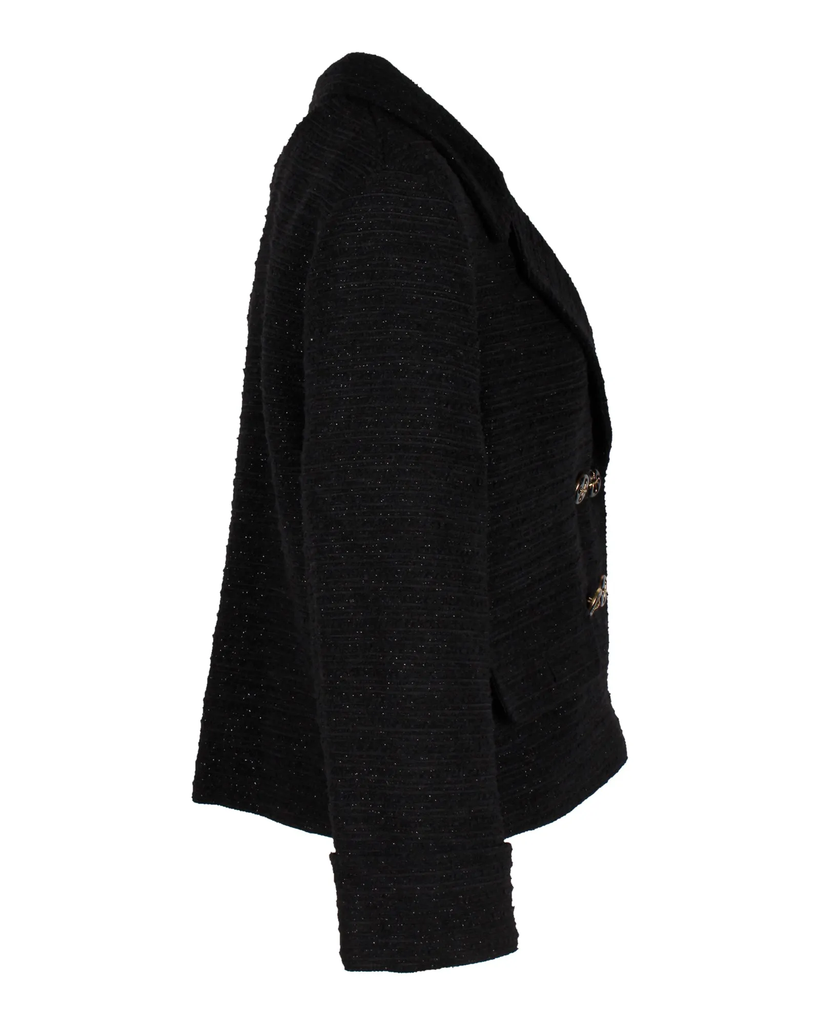 Gucci Glitter Double-Breasted Blazer Jacket in Black Viscose