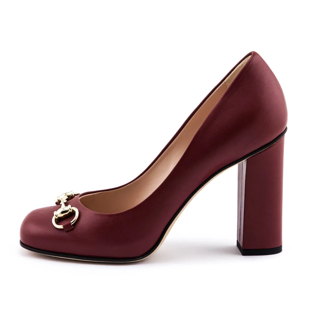 Gucci Red Leather Horsebit Pumps Size US 7 | IT 37