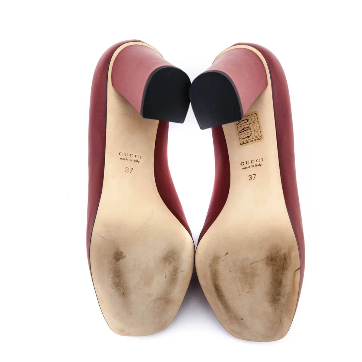 Gucci Red Leather Horsebit Pumps Size US 7 | IT 37