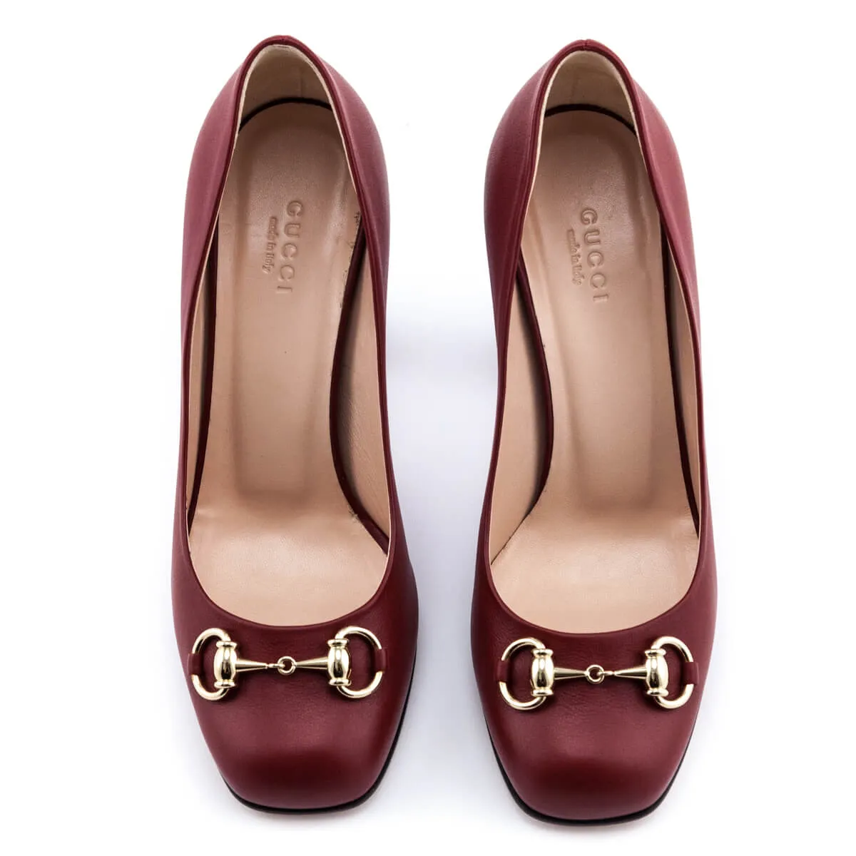 Gucci Red Leather Horsebit Pumps Size US 7 | IT 37