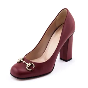 Gucci Red Leather Horsebit Pumps Size US 7 | IT 37