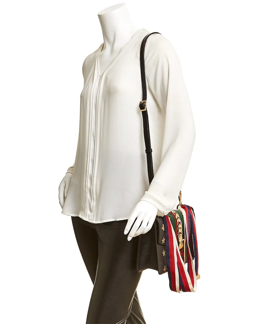Gucci Sylvie Small Bee & Star Leather Shoulder Bag
