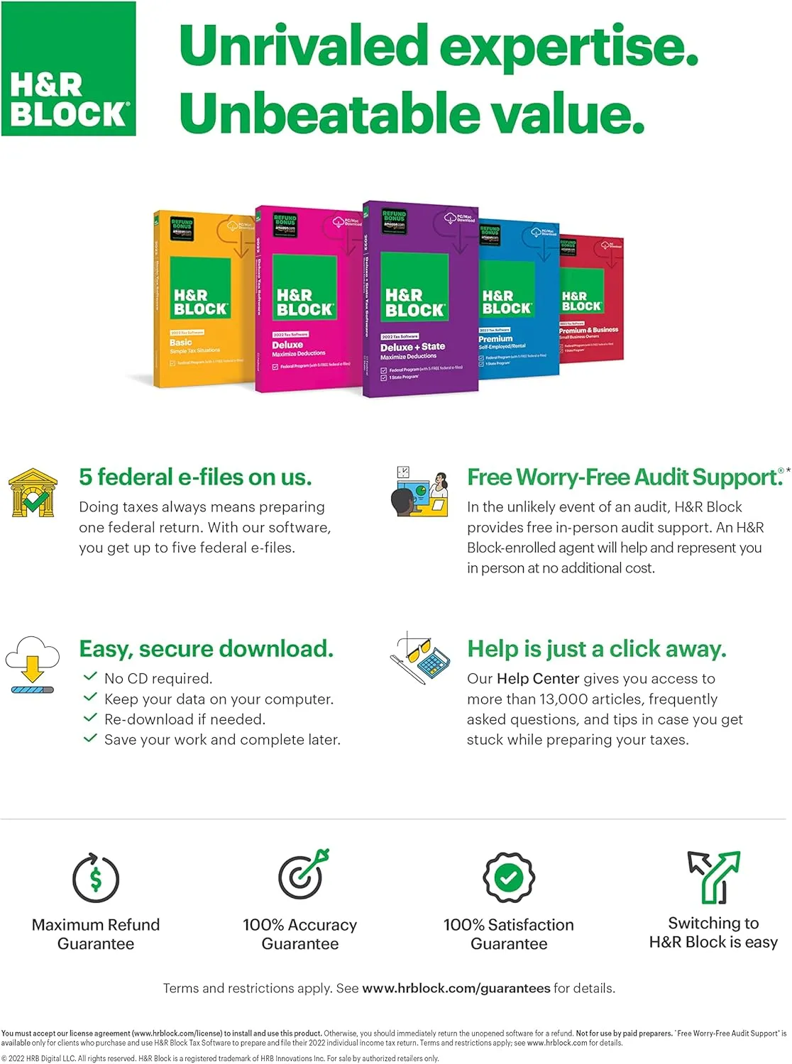 H&R Block Tax Software Deluxe   State 2022 with Refund Bonus Offer (Amazon Exclusive) [PC Download] (Old Version)