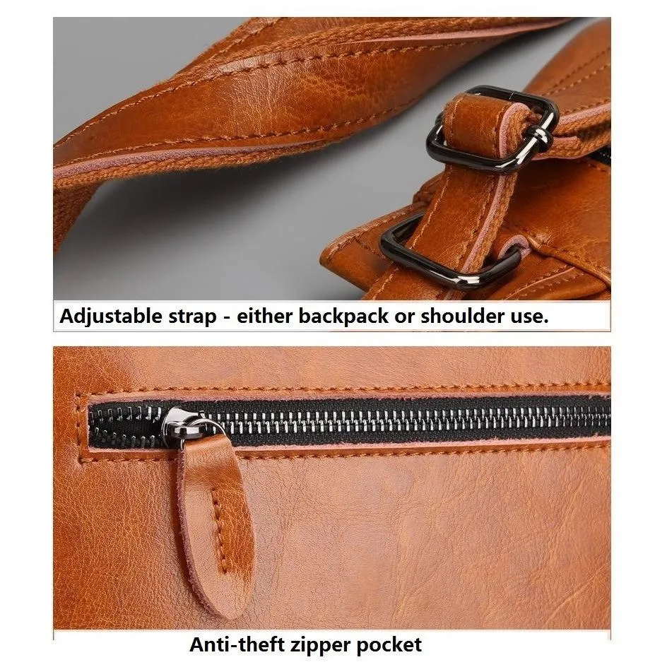 JeHouze Fashion Women Anti-Theft Shoulder Handbag Leather Backpack Casual Bag