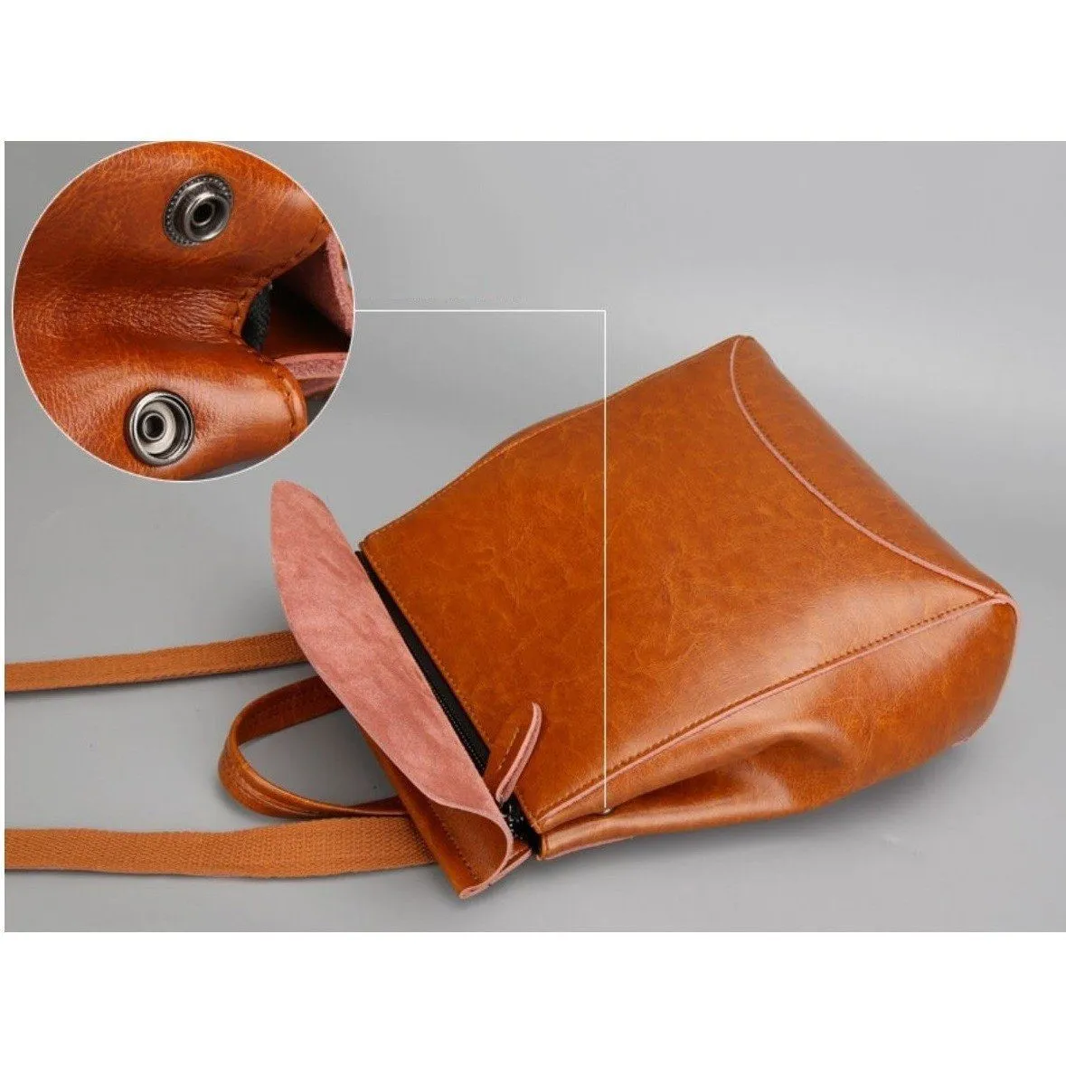 JeHouze Fashion Women Anti-Theft Shoulder Handbag Leather Backpack Casual Bag