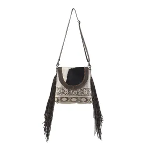 KB257 - KB257 -MESSENGER Real Cowhide Leather and Upcycled Canvas Ladies Bag 14 x 11 KB257 - KB257