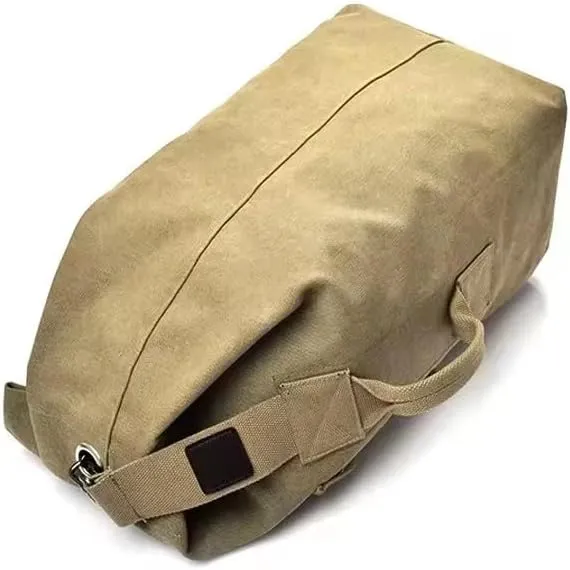 Large Capacity Travel Climbing Bag Tactical Backpack Women Bags Canvas Bucket Bag Shoulder Sports Bag Male (Kshaki-Small)