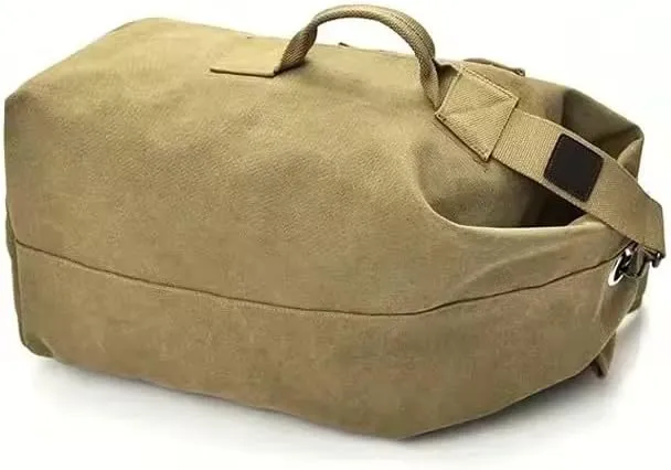 Large Capacity Travel Climbing Bag Tactical Backpack Women Bags Canvas Bucket Bag Shoulder Sports Bag Male (Kshaki-Small)