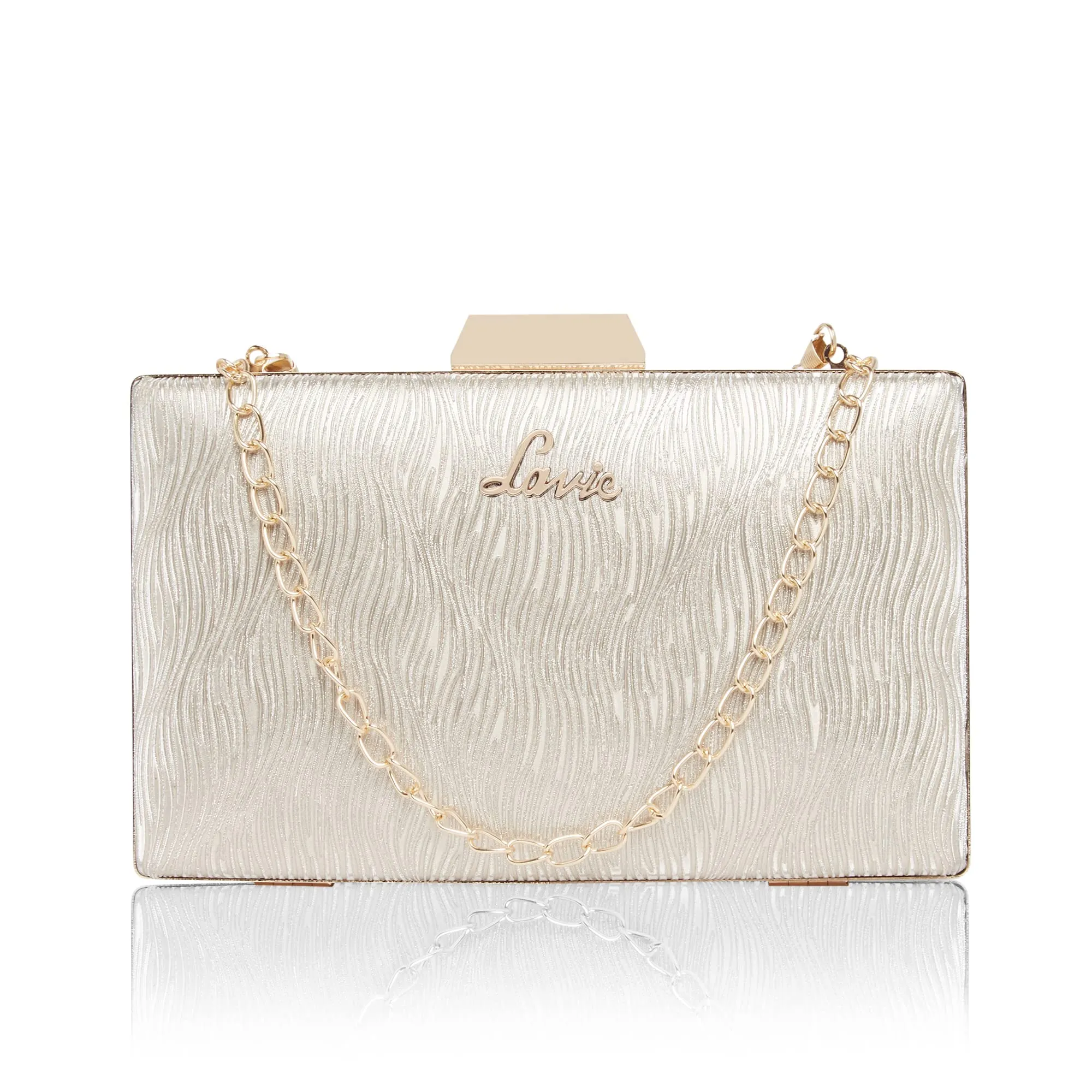 Lavie Women's Glitz Framed Clutch Gold Ladies Purse Handbag