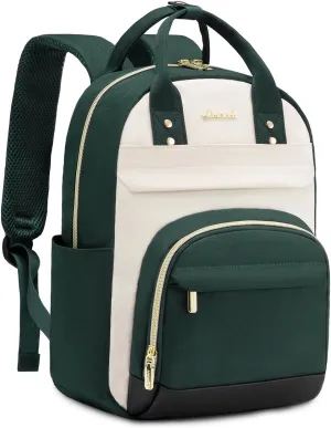 LOVEVOOK Mini Backpack Purse for Women, Small Backpack Bag, Light Weight Stylish Backpack for Daily Travel, Drak Green-Beige-Black