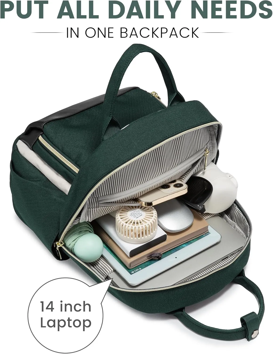 LOVEVOOK Mini Backpack Purse for Women, Small Backpack Bag, Light Weight Stylish Backpack for Daily Travel, Drak Green-Beige-Black