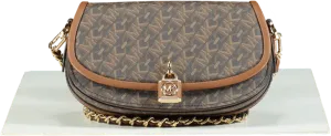 Michael Kors Brown Mila Faux Leather Small Chain Messenger Chain Bag