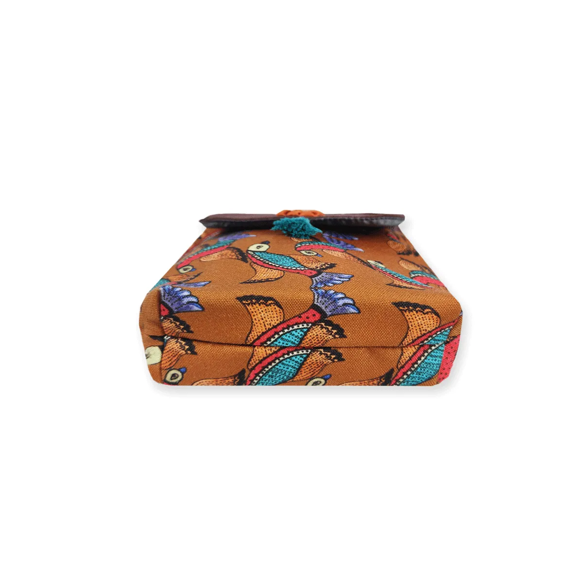 Mobile Sling Bag- Gond Mustard Flying Bird