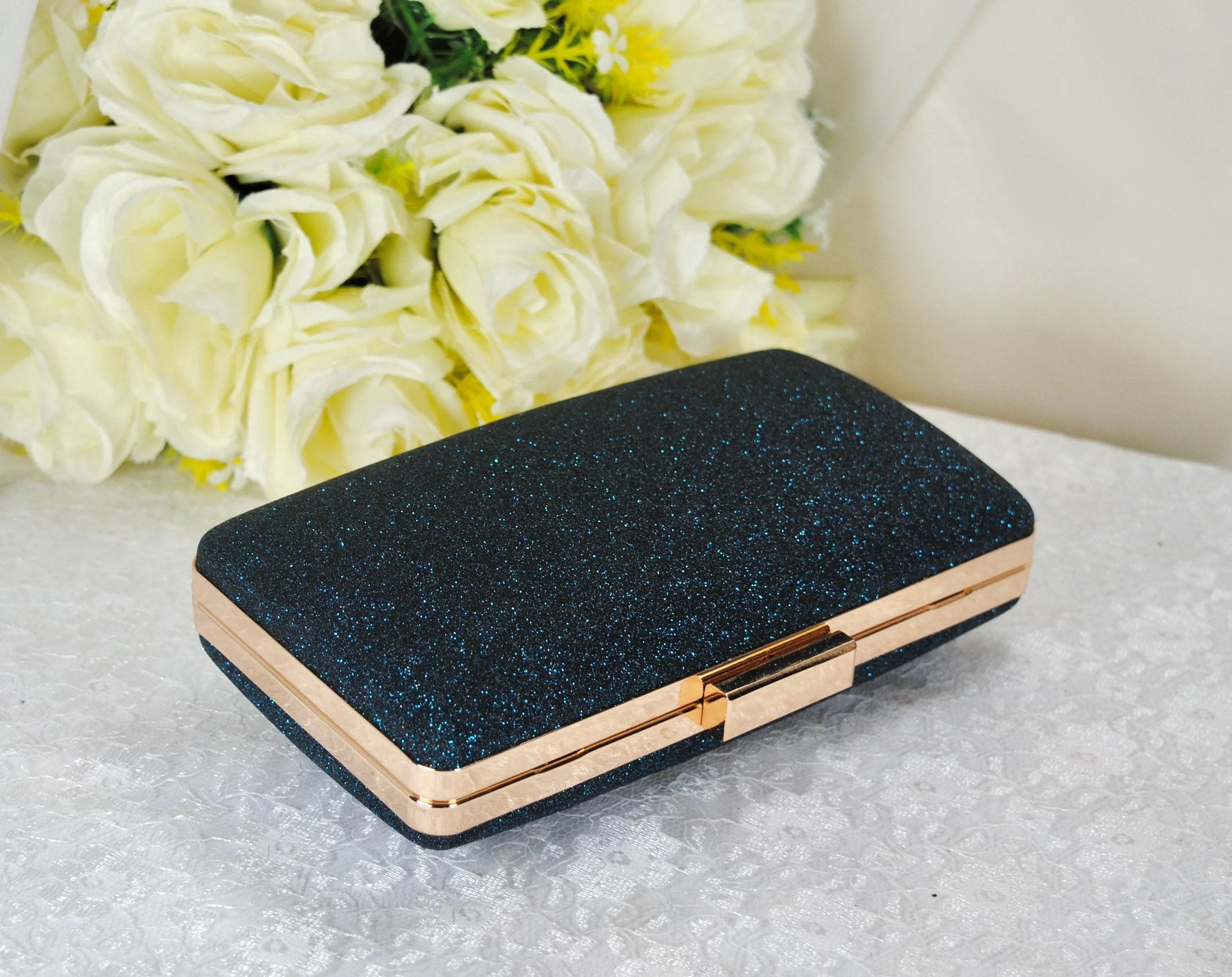 Navy Glitter Bag