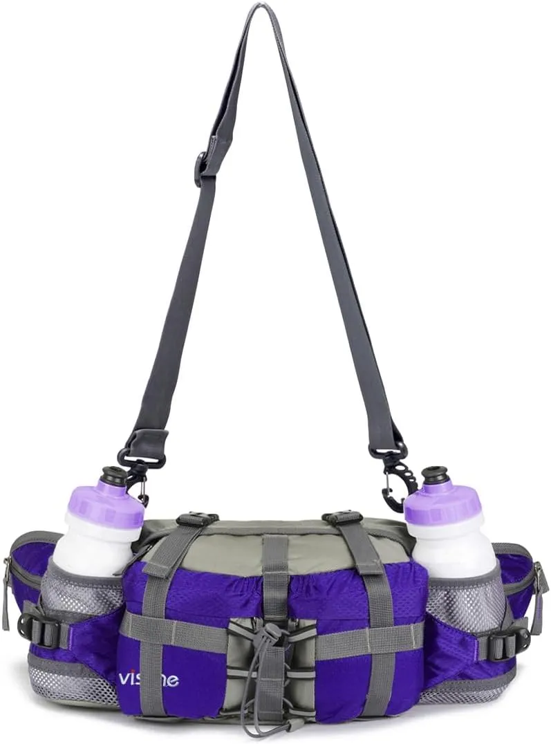 Outdoor Fanny Pack Hiking Fishing Waist bag 2 Water Bottle Holder Lumbar Pack