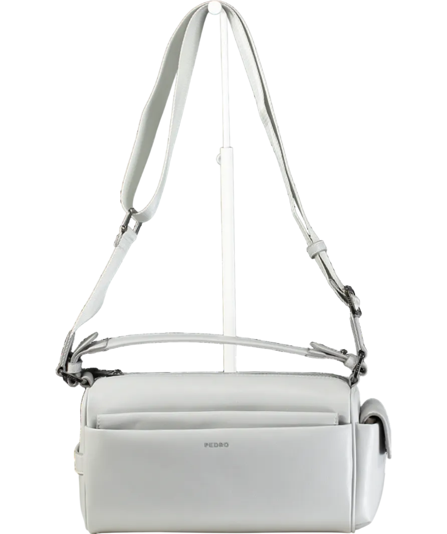 Pedro Grey Leather Messenger Bag One Size