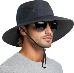 PFFY Sun Bucket Hats for Men Women 3 Wide Brim UPF 50  Fishing & Beach Hat