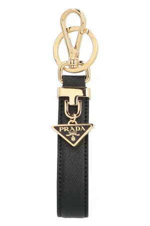 PRADA Logo Detail Mini Leather Card Holder