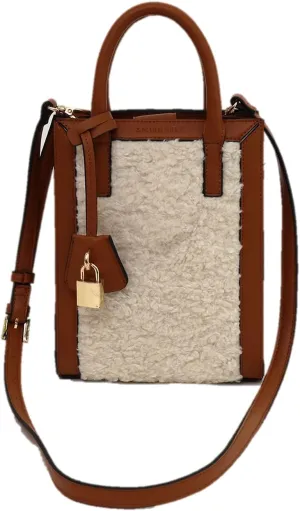 Samir Nasri 2252211004 Women's Tote Bag, Frame, 2-Way Curly Mini Tote Bag, Brown (340)