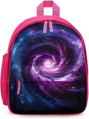 Spiral Galaxy Cute Backpack Daily Casual Daypack Travel Mini Bag with Adjustable Strap Pink-style-32