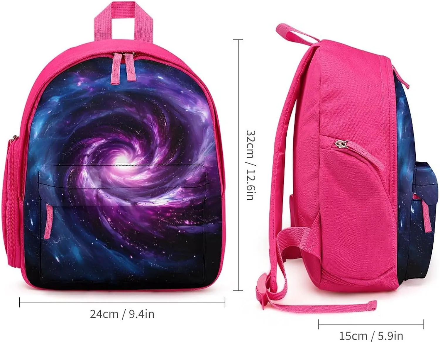 Spiral Galaxy Cute Backpack Daily Casual Daypack Travel Mini Bag with Adjustable Strap Pink-style-32