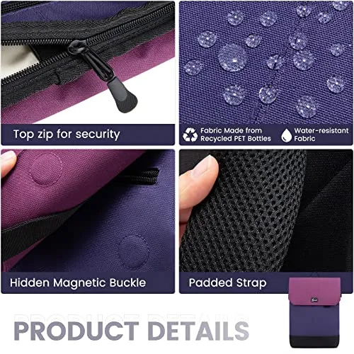 Travel backpack, 15.6 inch 2 in 1 carry-on bag for airplane with USB charging port & laptop compartment, anti theft handbags backpack bag